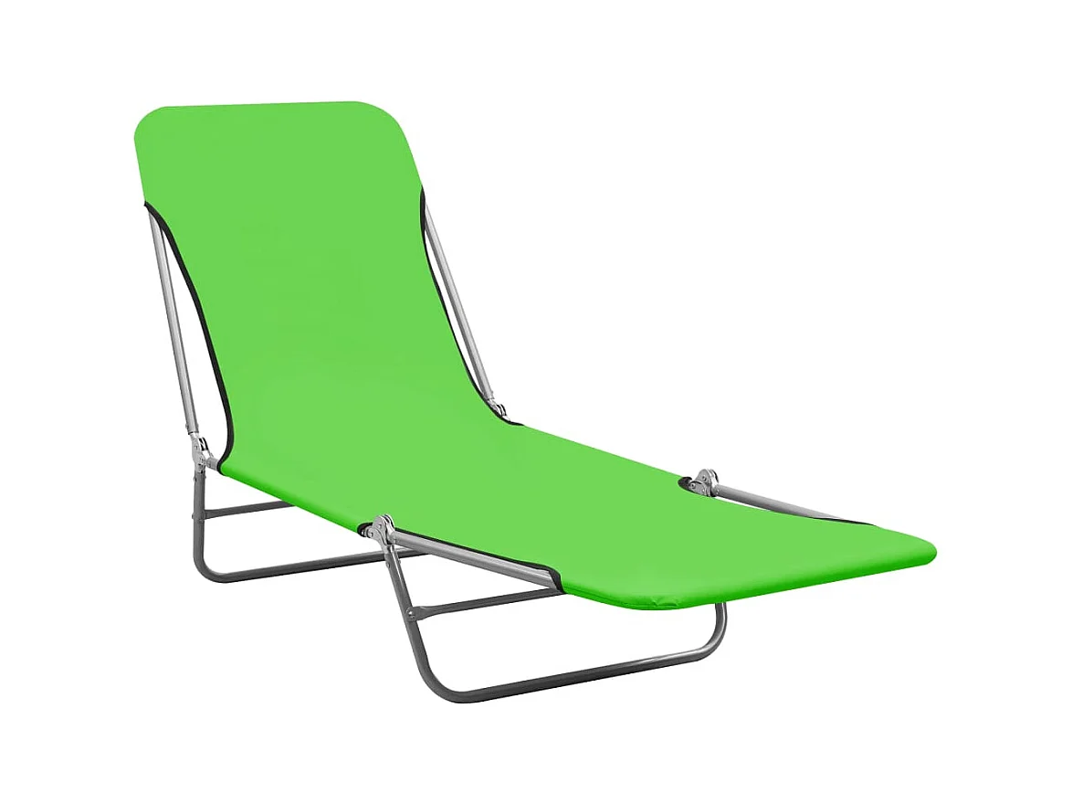 Opvouwbare ligstoelen set van 2 Staal en groene stof