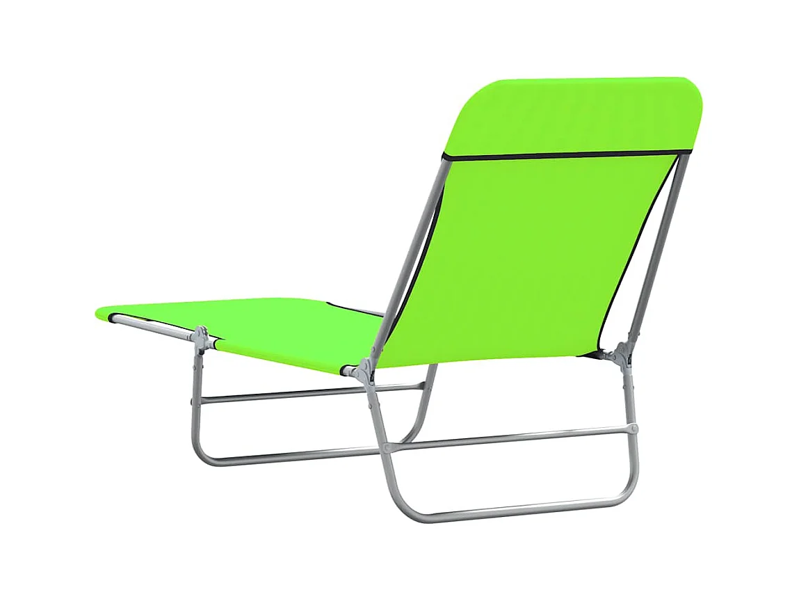 Opvouwbare ligstoelen set van 2 Staal en groene stof