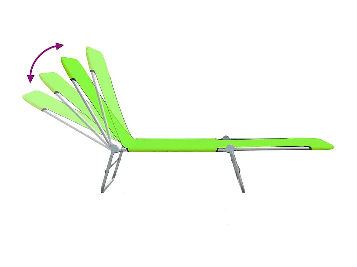 Opvouwbare ligstoelen set van 2 Staal en groene stof
