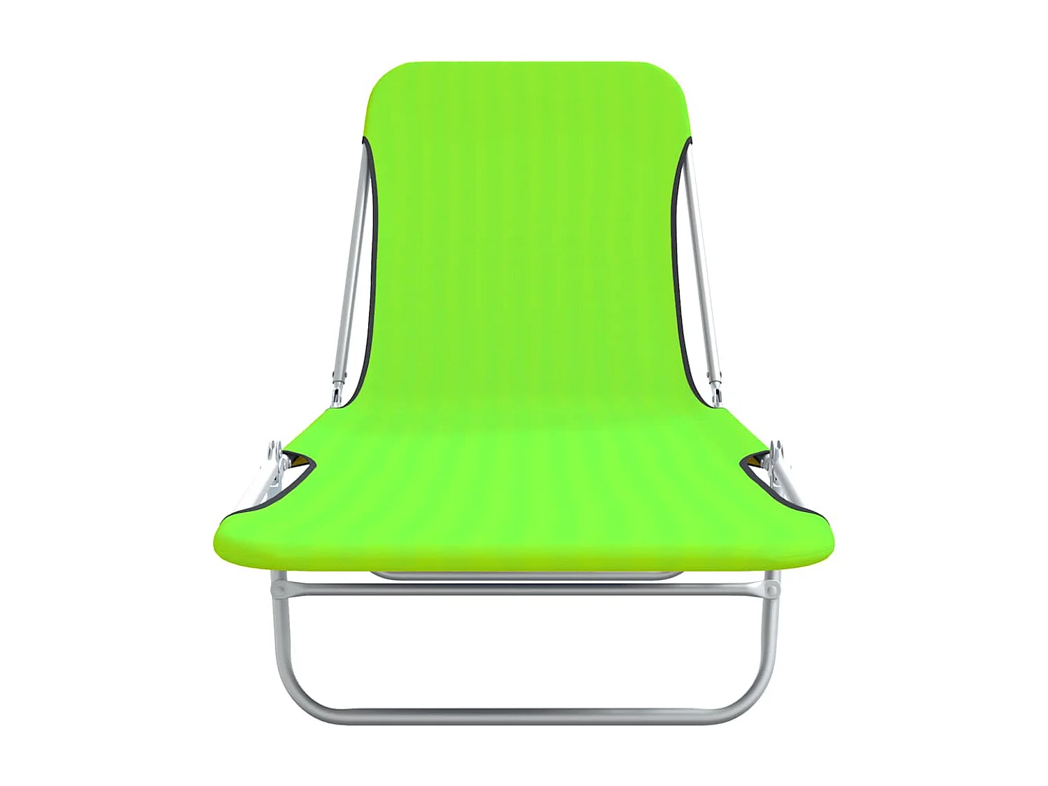 Set di 2 sedie a sdraio pieghevoli in acciaio e tessuto verde