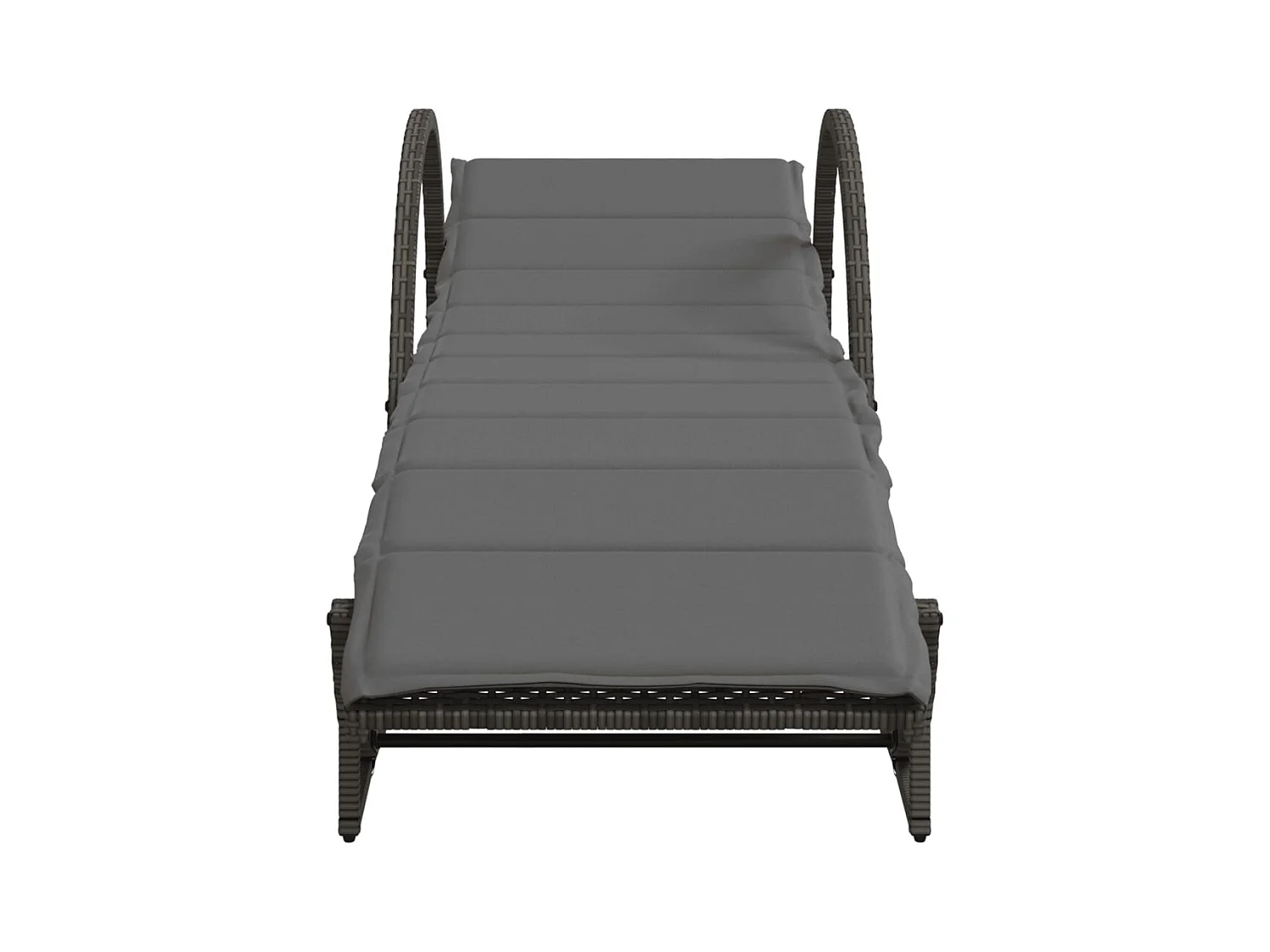 Conjunto de 2 tumbonas con mesa de mimbre de resina gris