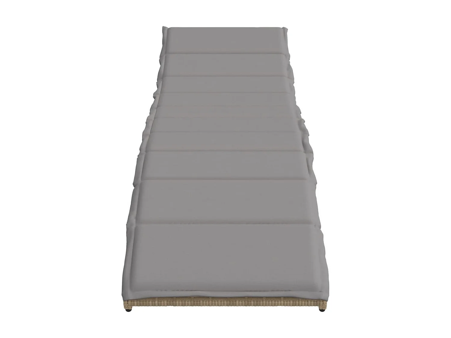 Chaise longue con cuscino beige 55x199x50 cm resina intrecciata