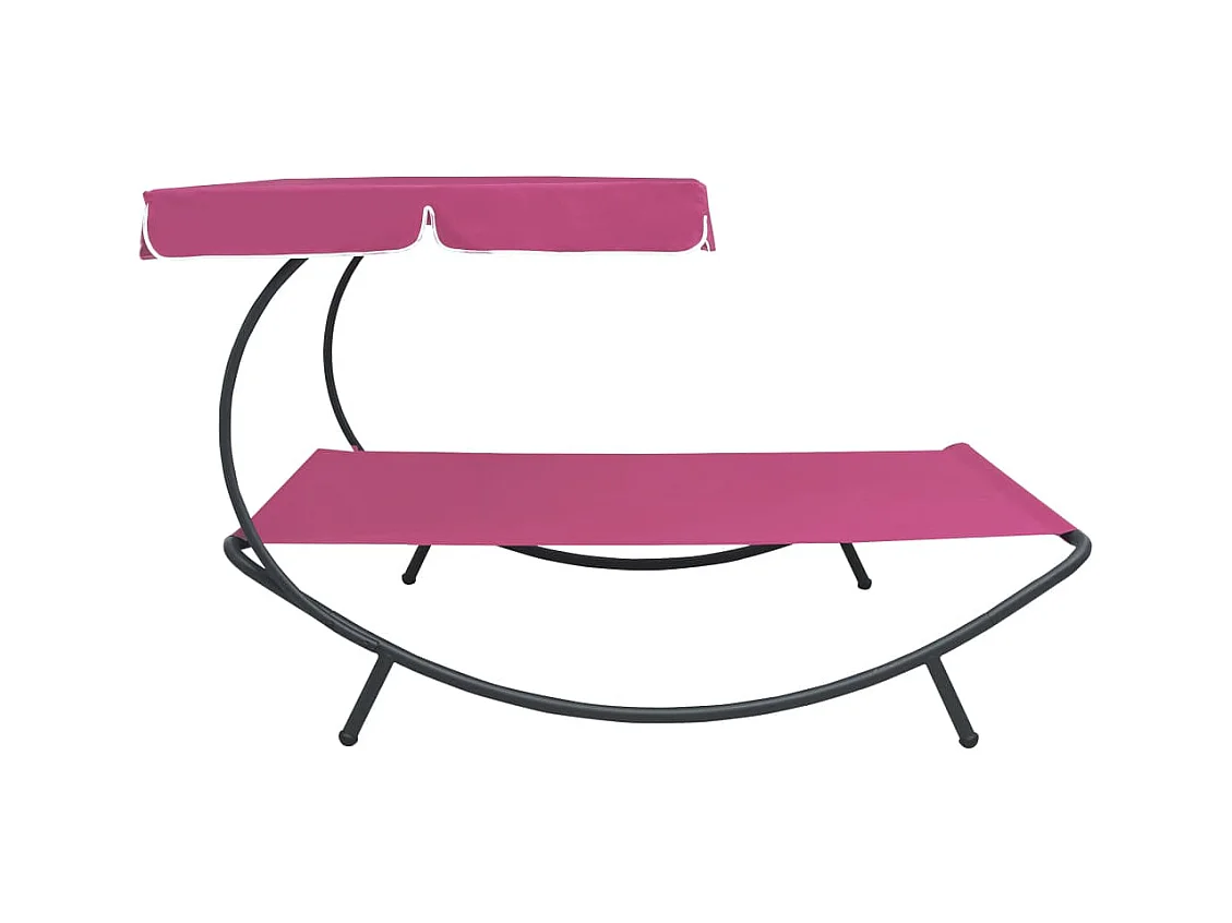 Lit de repos d'extérieur avec auvent rose