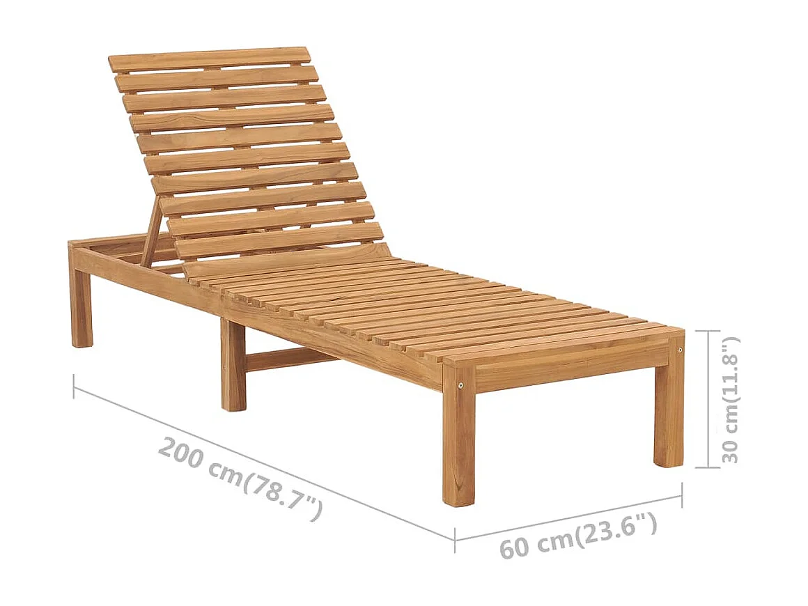 Chaise longue bois de teck solide