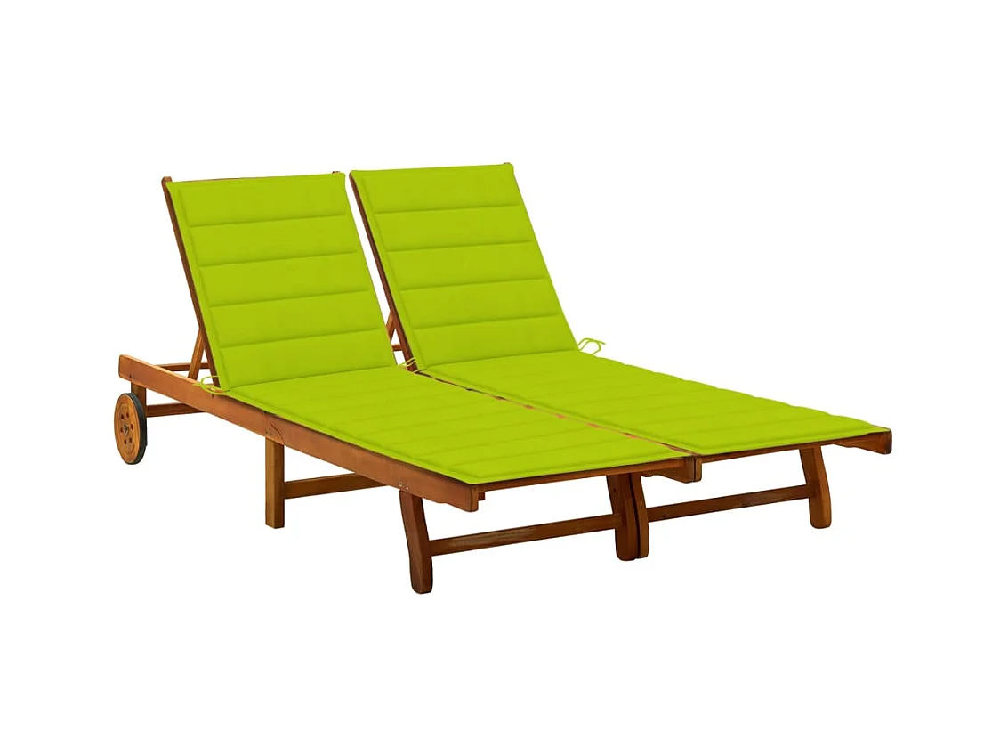 Poltrona da giardino a 2 posti con cuscini in legno massello di acacia