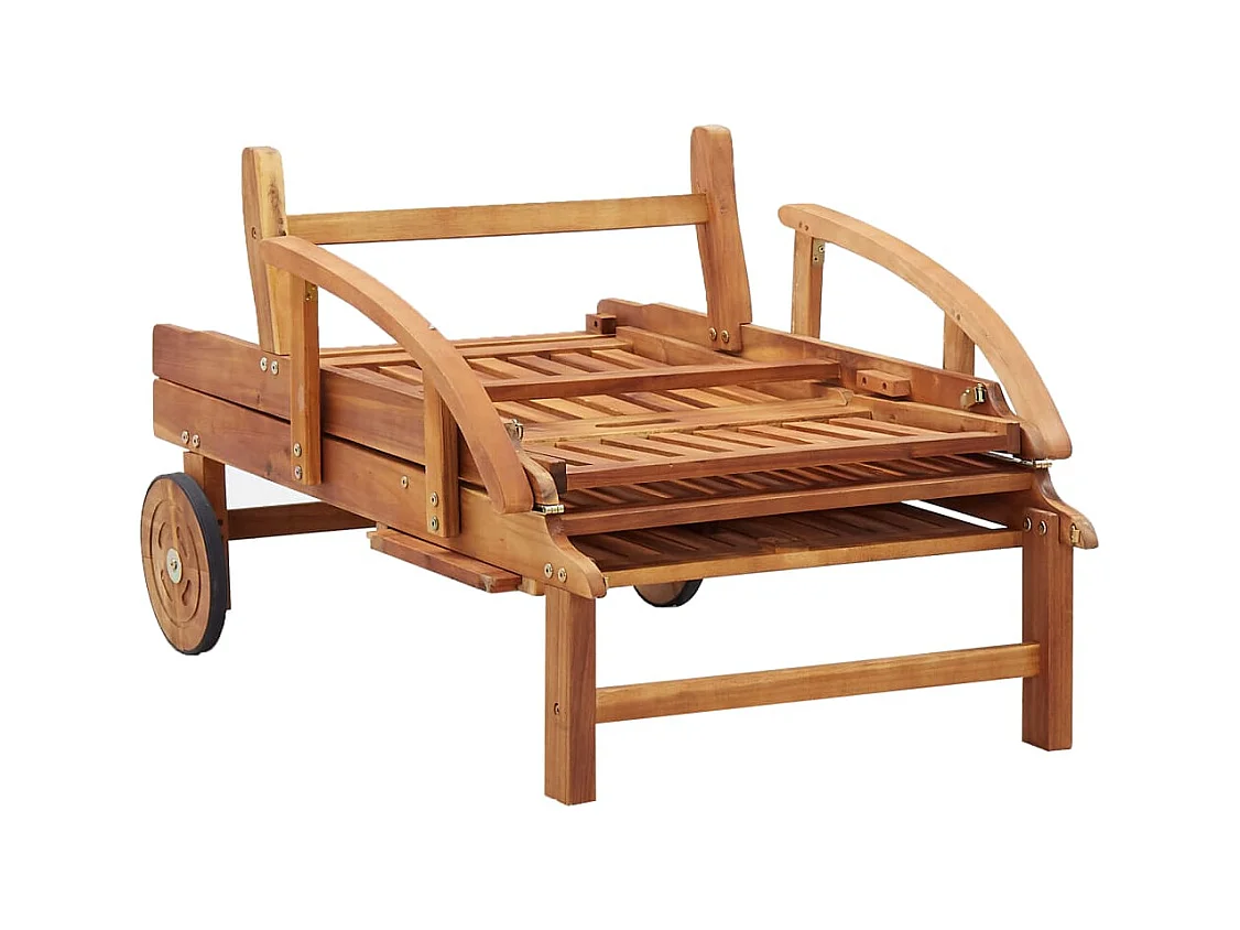 Chaise longue avec coussin bois d'acacia solide