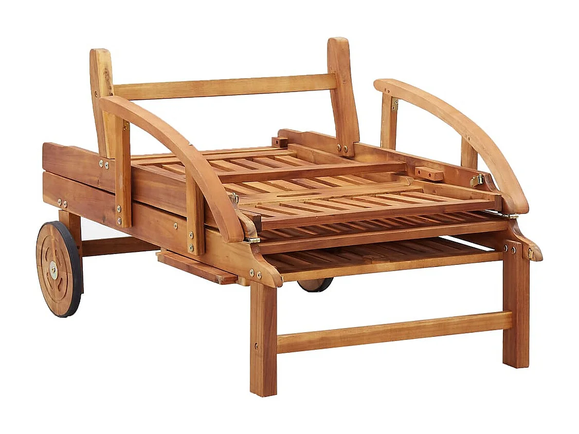 Chaise longue avec coussin bois d'acacia solide