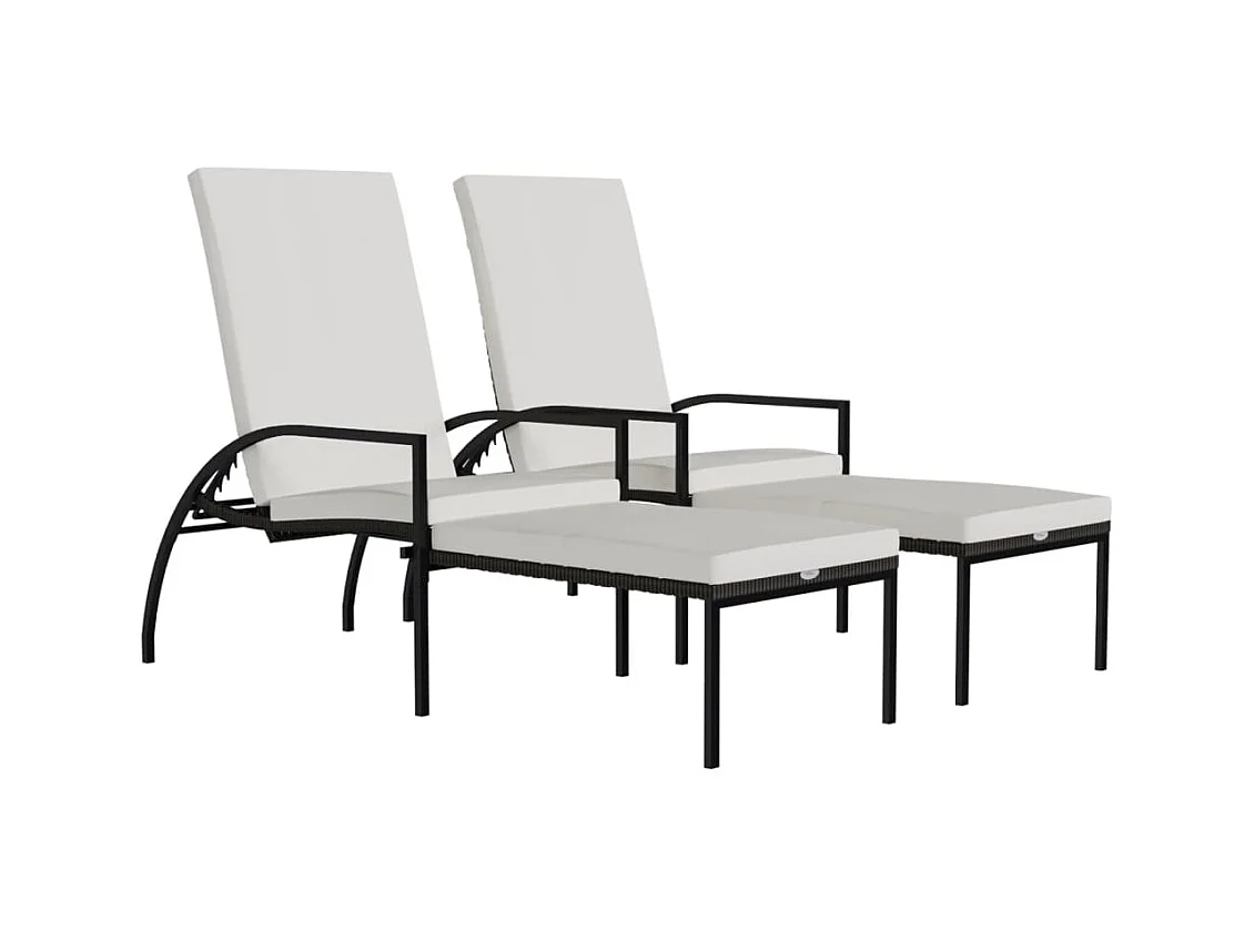 stuks bruine rotan loungestoelen met voetenbank