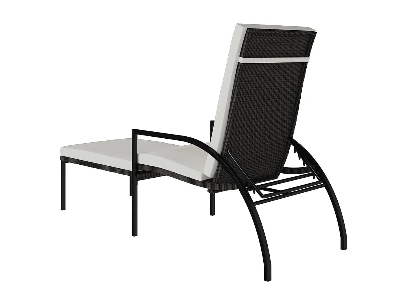 sedie a sdraio in rattan marrone con poggiapiedi