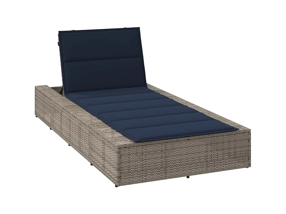 Transat avec coussin flottant gris résine tressée