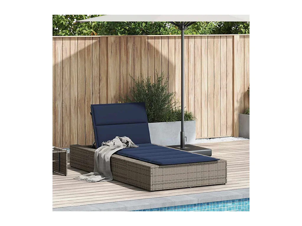 Transat avec coussin flottant gris résine tressée