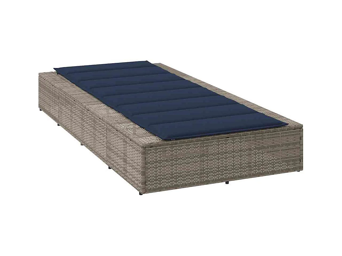 Transat avec coussin flottant gris résine tressée