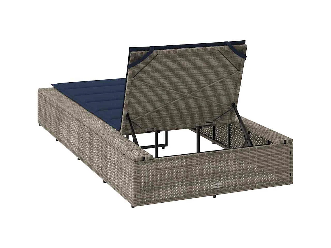 Transat avec coussin flottant gris résine tressée