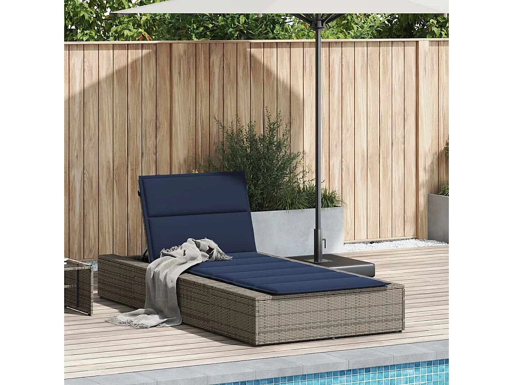 Transat avec coussin flottant gris résine tressée