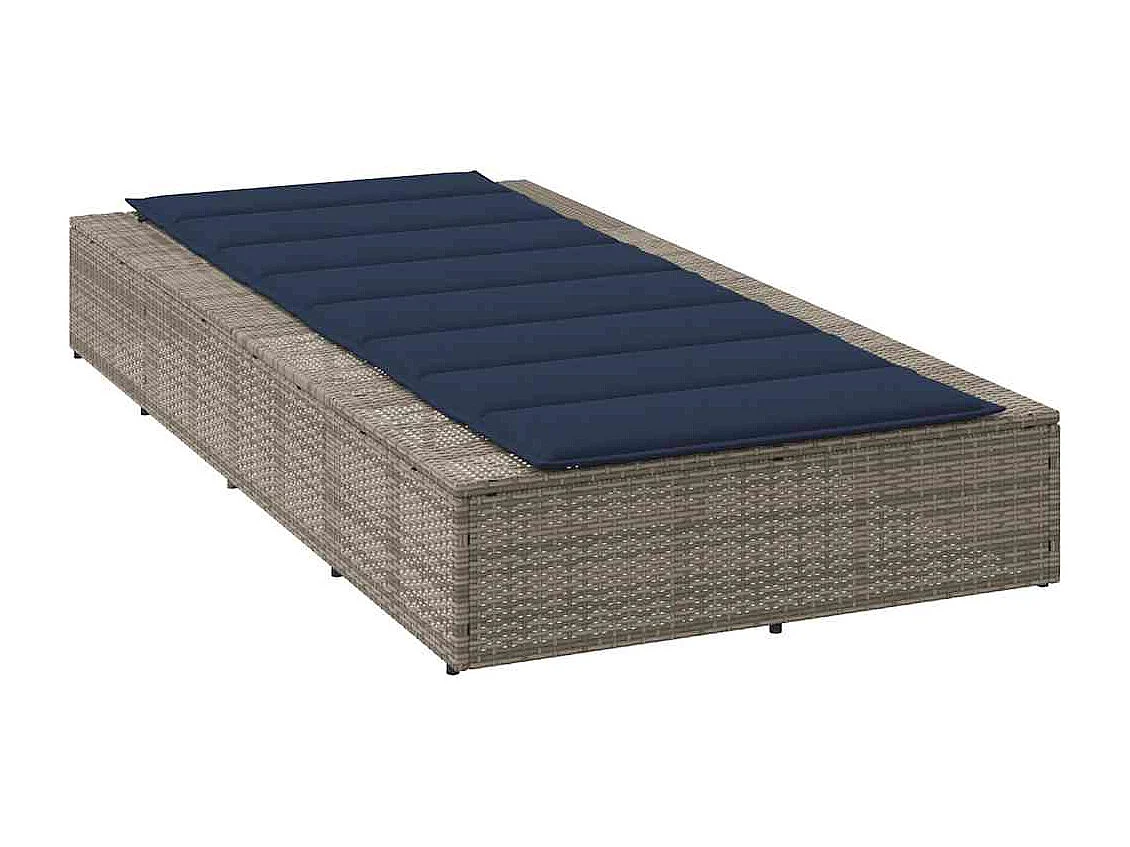 Transat avec coussin flottant gris résine tressée