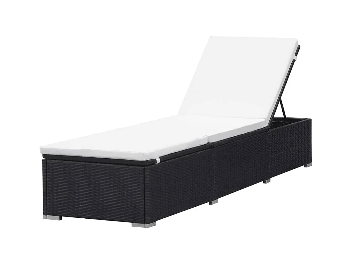 Loungestoelen met kussens set van 2 Zwarte geweven hars