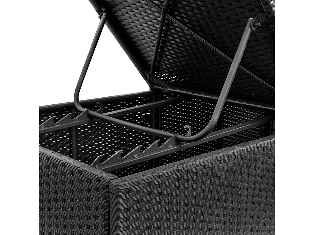 Set di 2 poltrone con cuscini in resina intrecciata nera