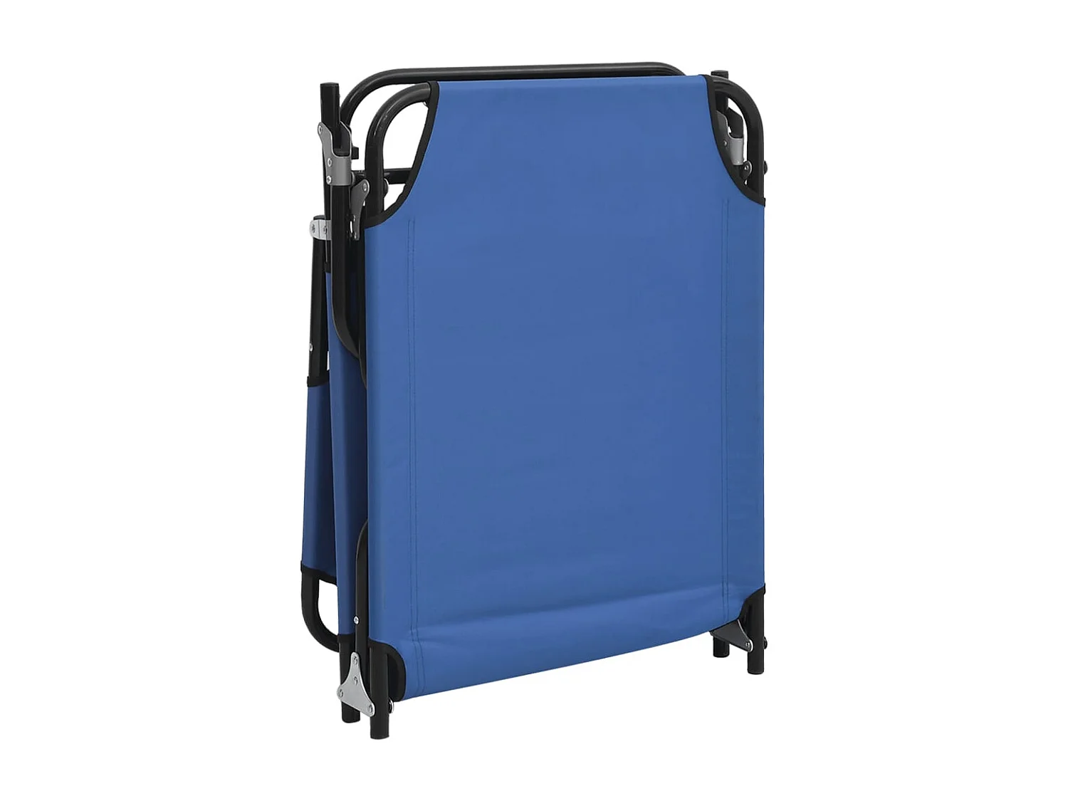 Klappbarer Loungesessel, blauer Oxford-Stoff, pulverbeschichteter Stahl