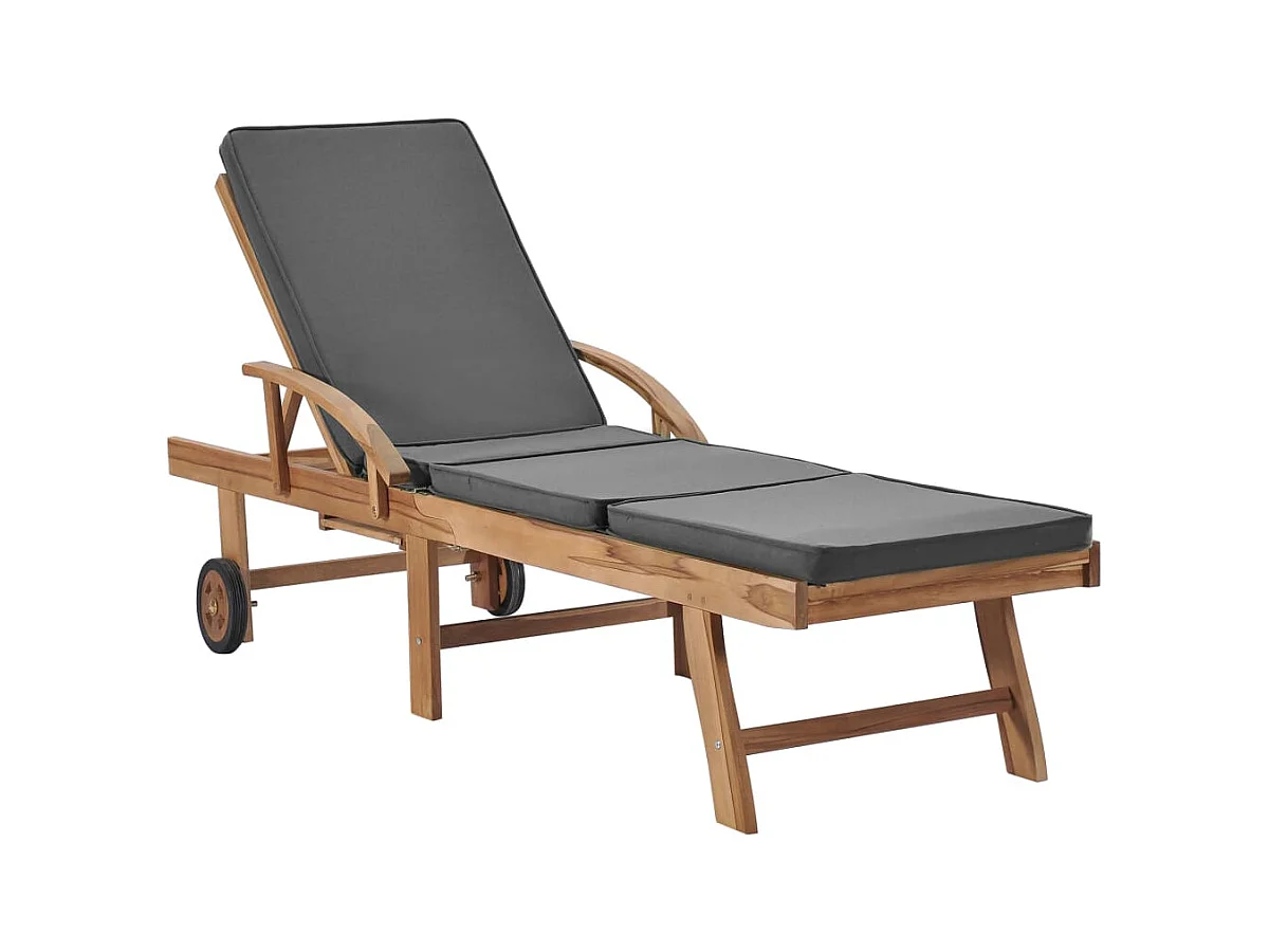 tumbonas y cojines de madera maciza de teca gris oscuro