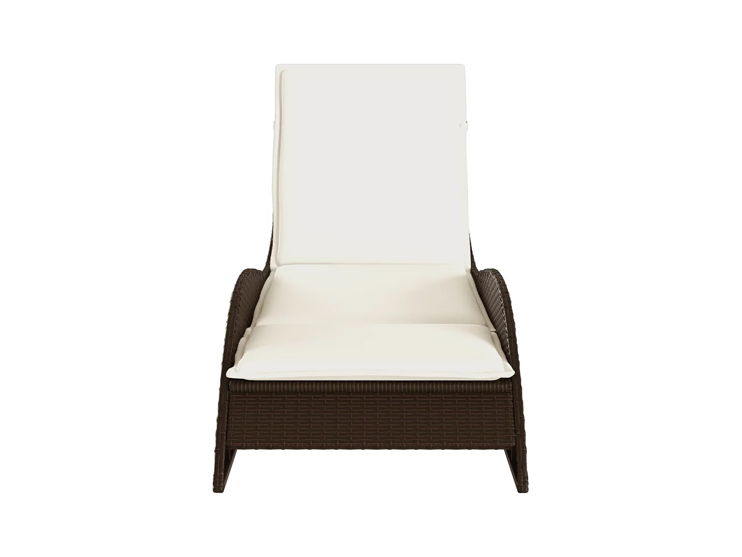 Chaise longue met bruin kussen 60x205x73 cm geweven hars