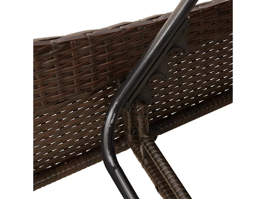 Chaise longue met bruin kussen 60x205x73 cm geweven hars