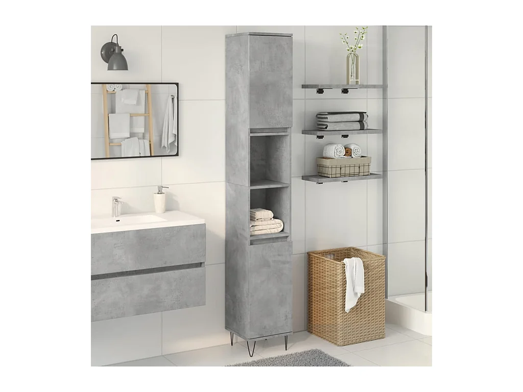 Mobile bagno grigio cemento 30x30x190 cm