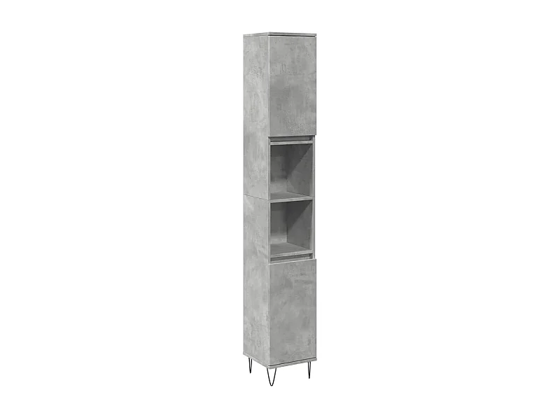 Armoire de salle de bain gris béton 30x30x190 cm