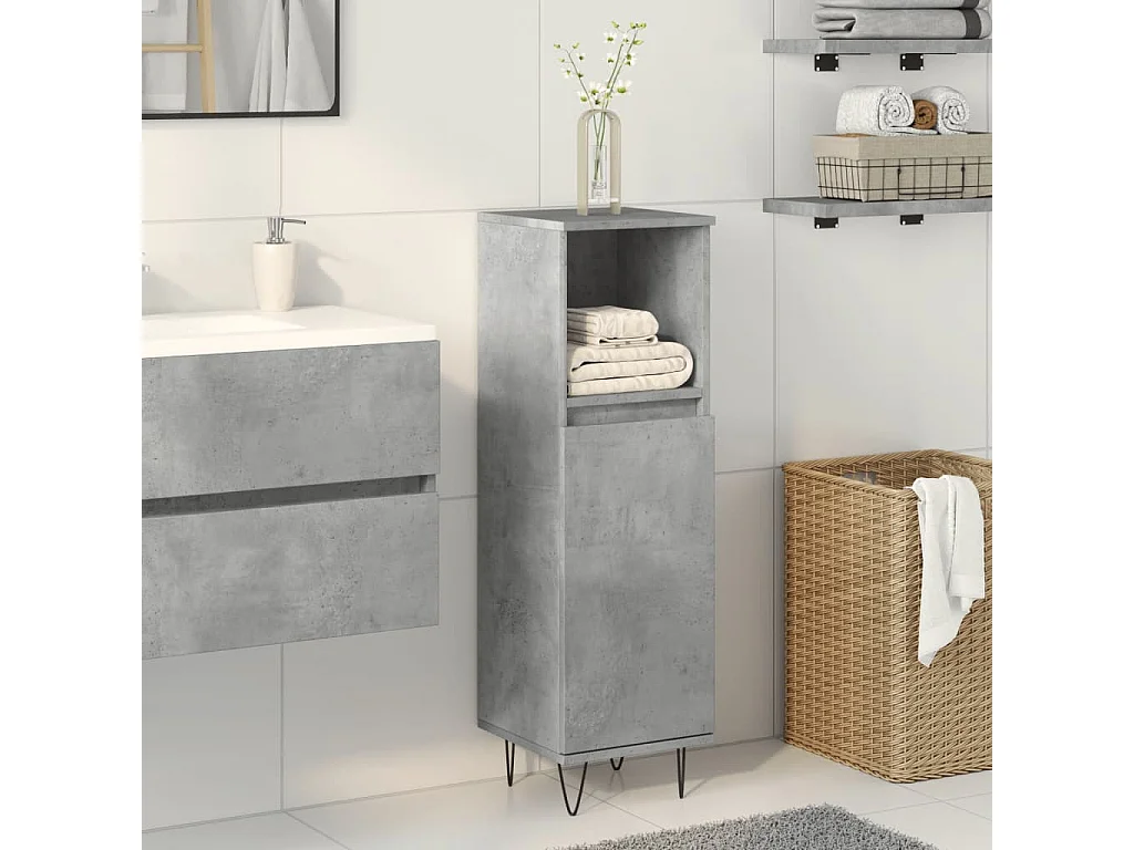 Mobile bagno grigio cemento 30x30x100 cm