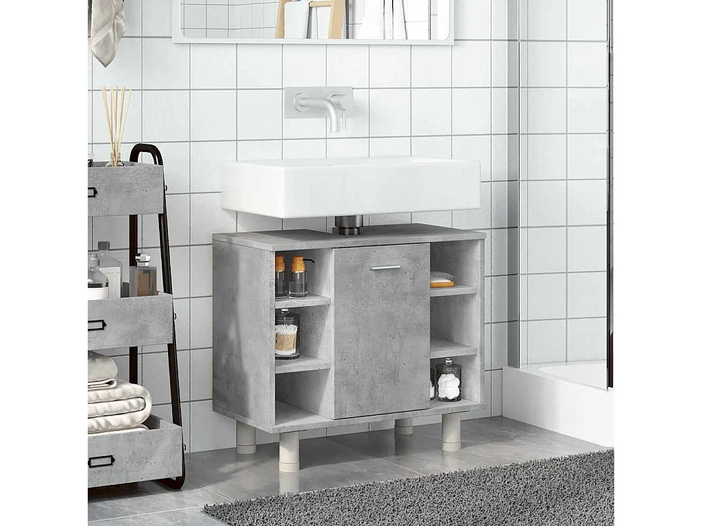 Mobile bagno grigio cemento 60x32x53,5 cm in truciolare
