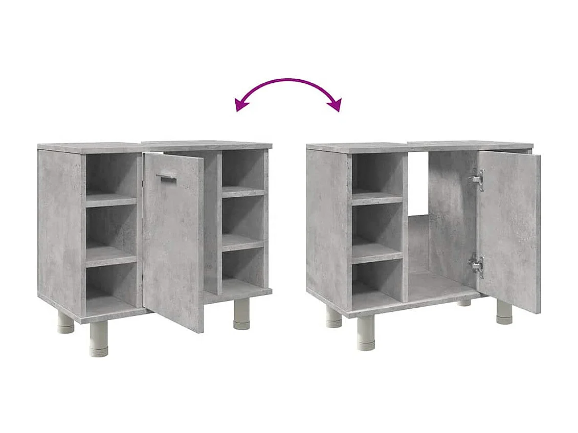 Mobile bagno grigio cemento 60x32x53,5 cm in truciolare