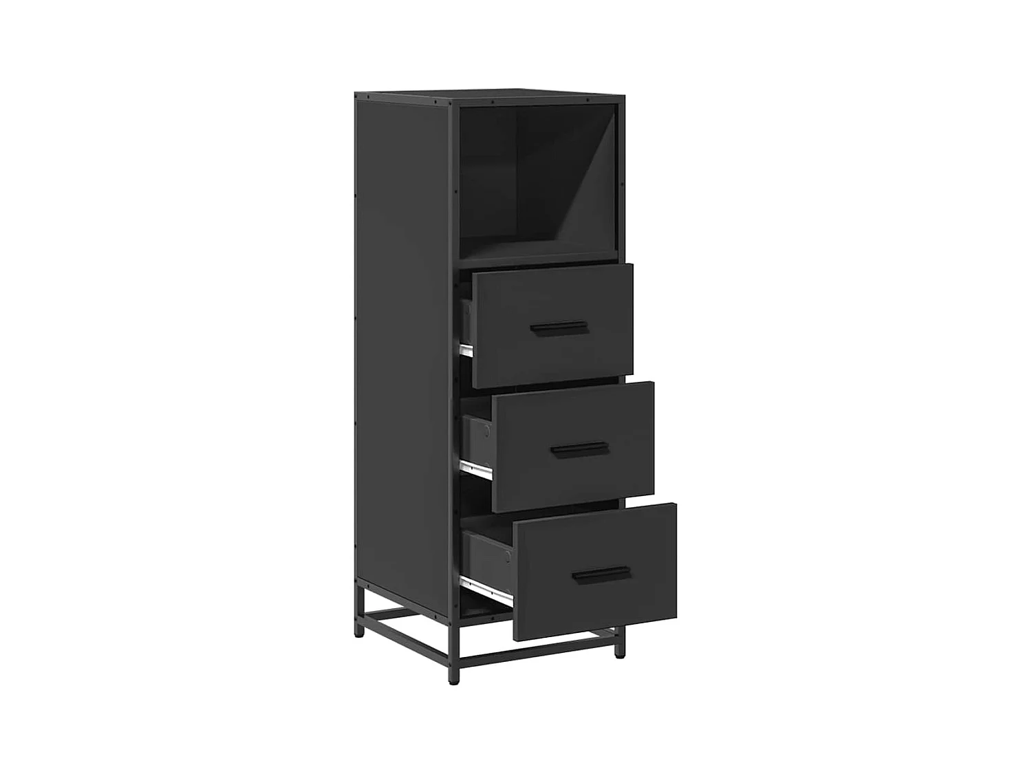 Zwarte badkamerkast 35x37,5x100 cm bewerkt hout