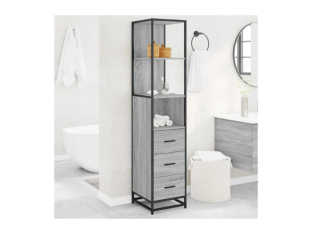 Sonoma grijze badkamerkast 35x37,5x166 cm