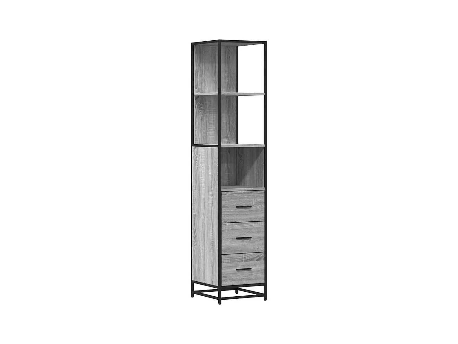 Armoire de salle de bain sonoma gris 35x37,5x166 cm