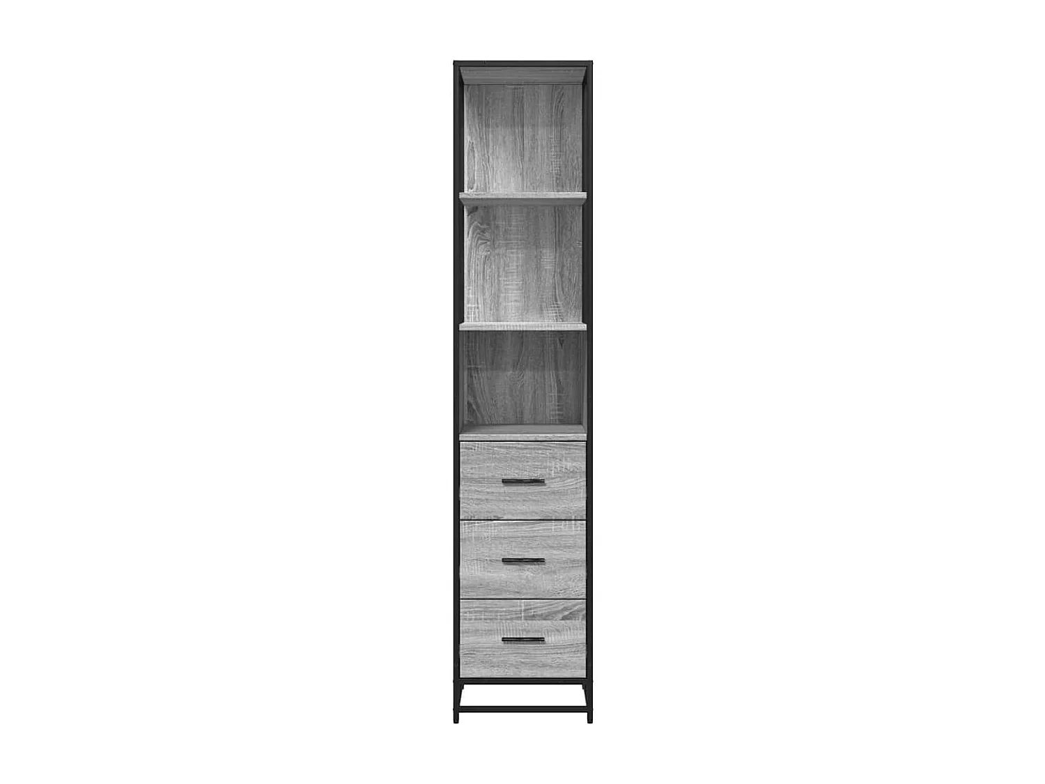 Armoire de salle de bain sonoma gris 35x37,5x166 cm