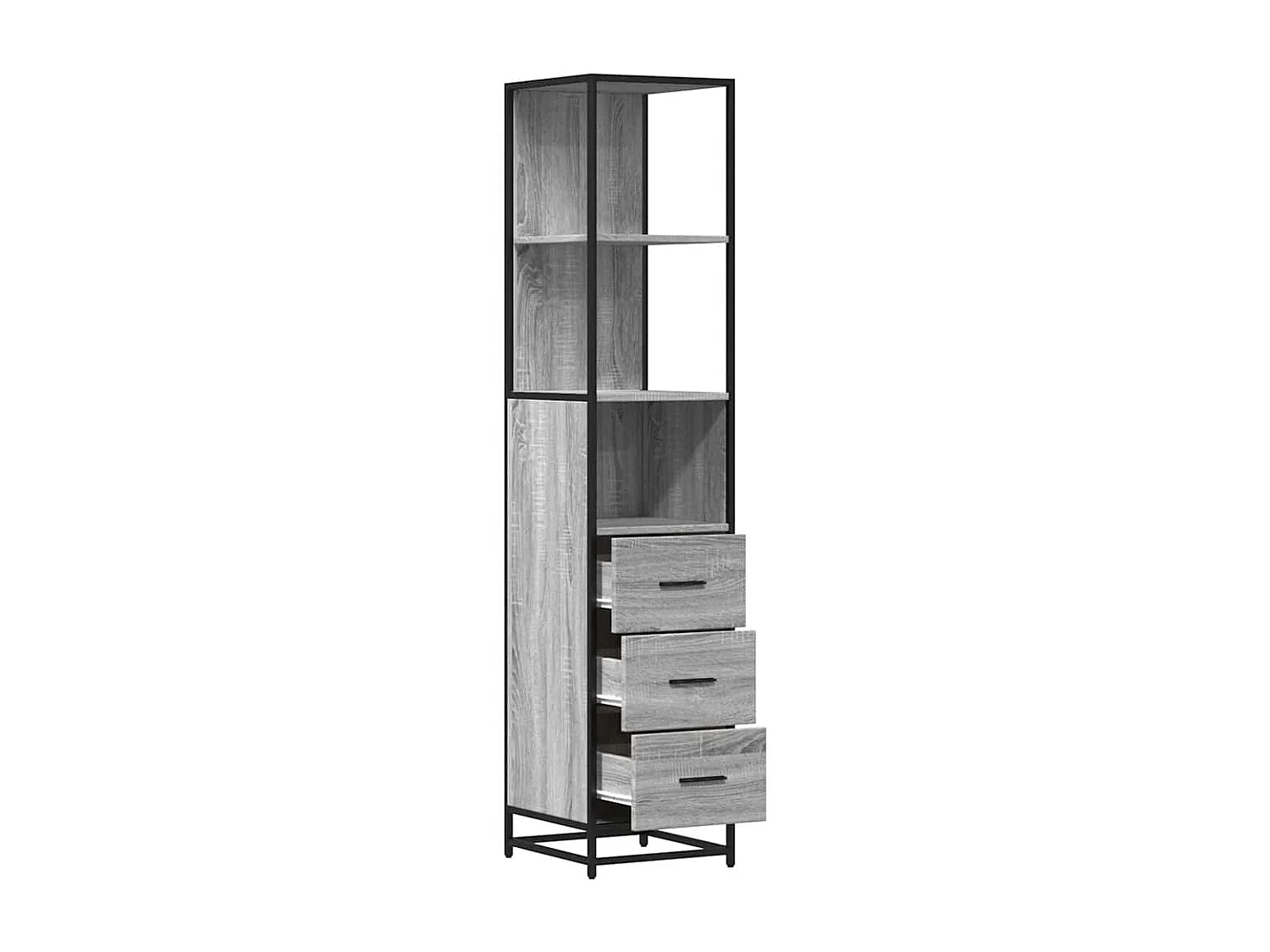 Armoire de salle de bain sonoma gris 35x37,5x166 cm