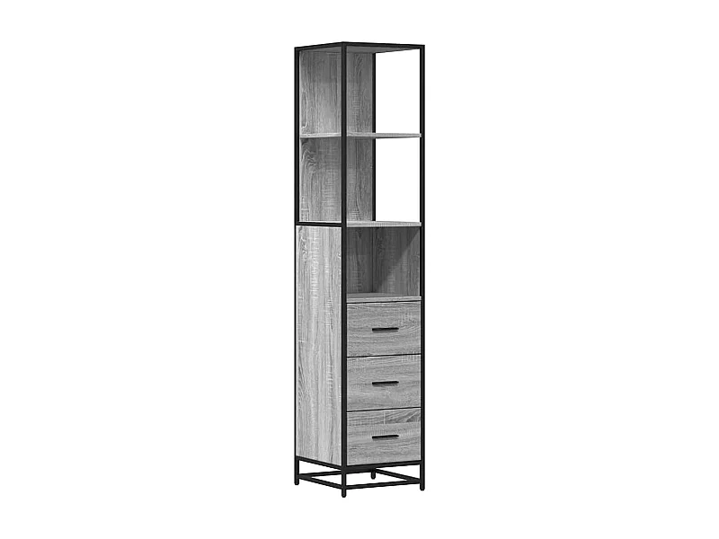 Armoire de salle de bain sonoma gris 35x37,5x166 cm