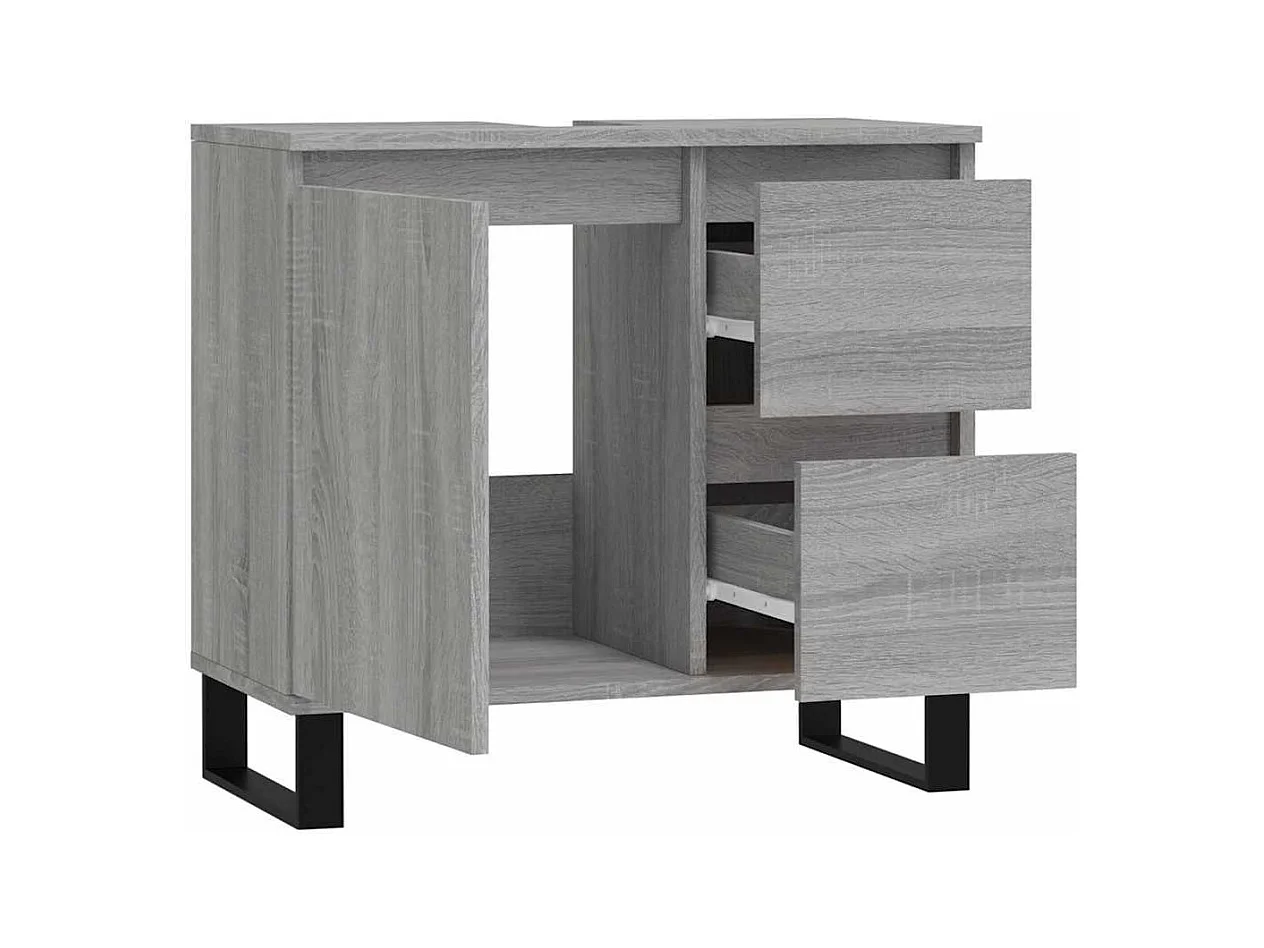 Mueble de baño Sonoma gris 65x33x60 cm madera de ingeniería