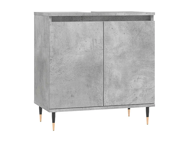 Betongrijs badkamermeubel 58x33x60 cm bewerkt hout