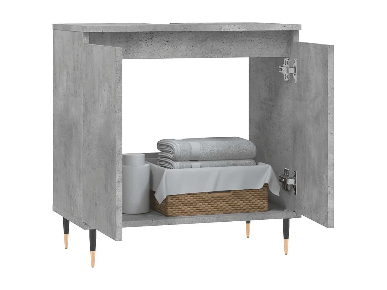 Mueble de baño gris hormigón 58x33x60 cm madera de ingeniería