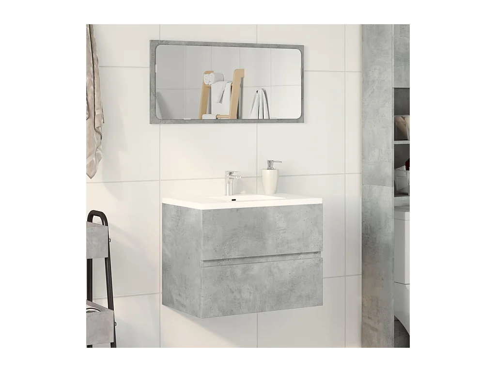 Mueble de baño de madera de ingeniería de color gris hormigón