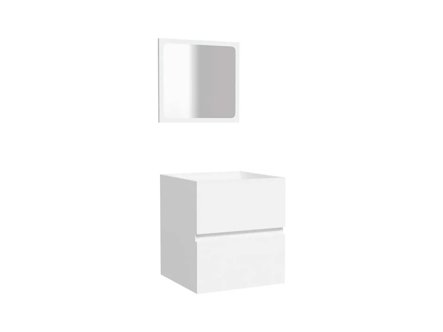 Badkamermeubel met spiegel wit bewerkt hout