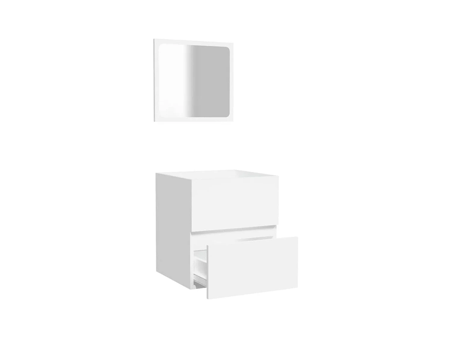 Armoire de salle de bain avec miroir blanc bois d'ingénierie