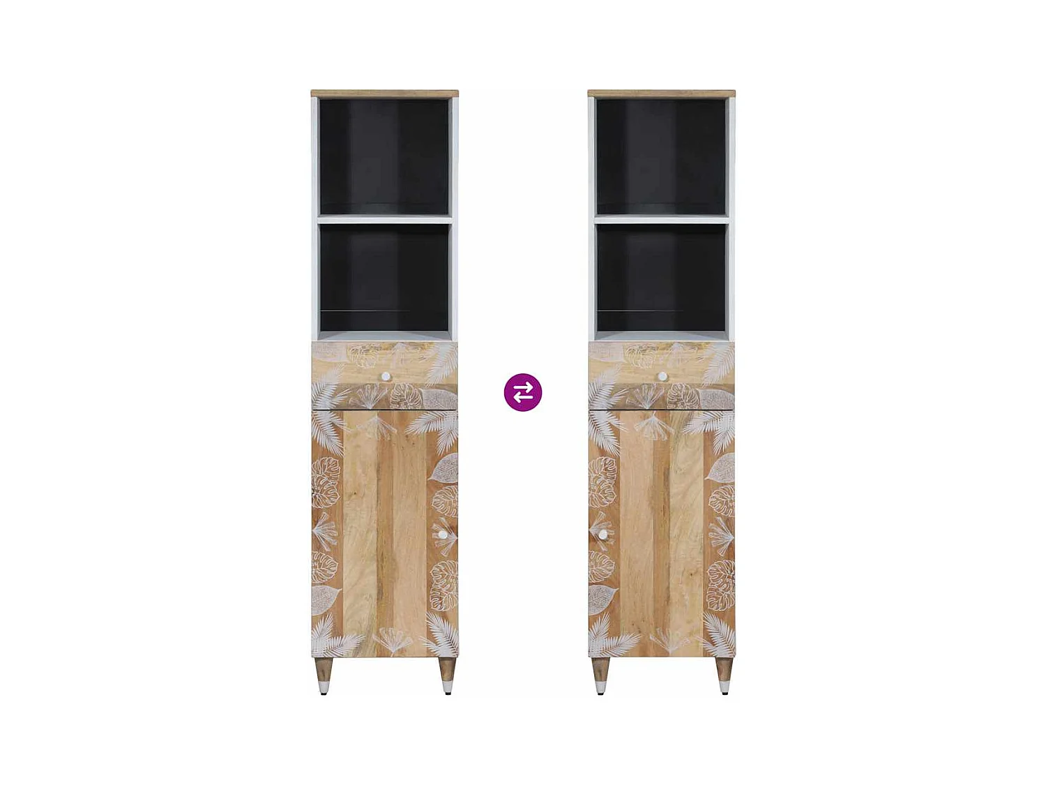 Armoire de salle de bain 38x33,5x160 cm bois massif de manguier