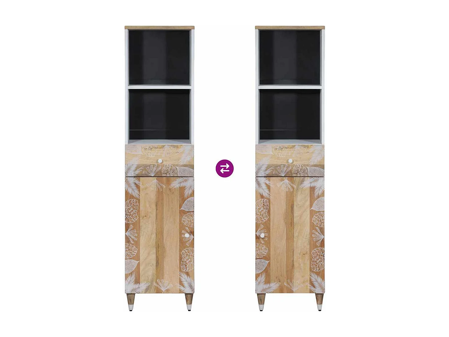 Armoire de salle de bain 38x33,5x160 cm bois massif de manguier