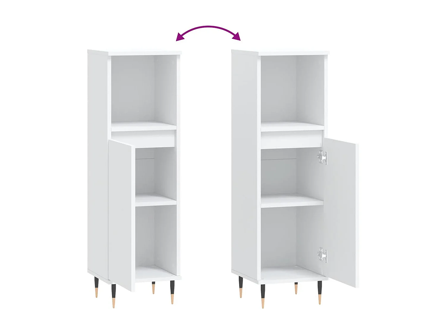 Mobile bagno bianco 30x30x100 cm in legno ingegnerizzato