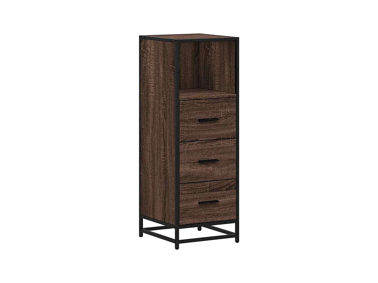 Badkamerkast bruin eiken 35x37,5x100 cm bewerkt hout