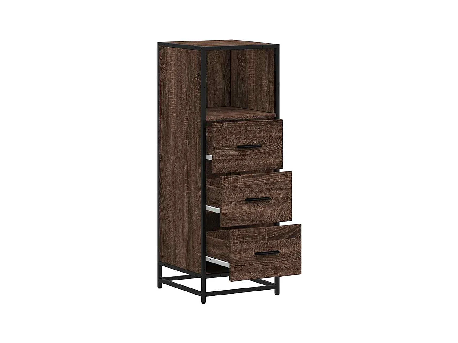 Badkamerkast bruin eiken 35x37,5x100 cm bewerkt hout