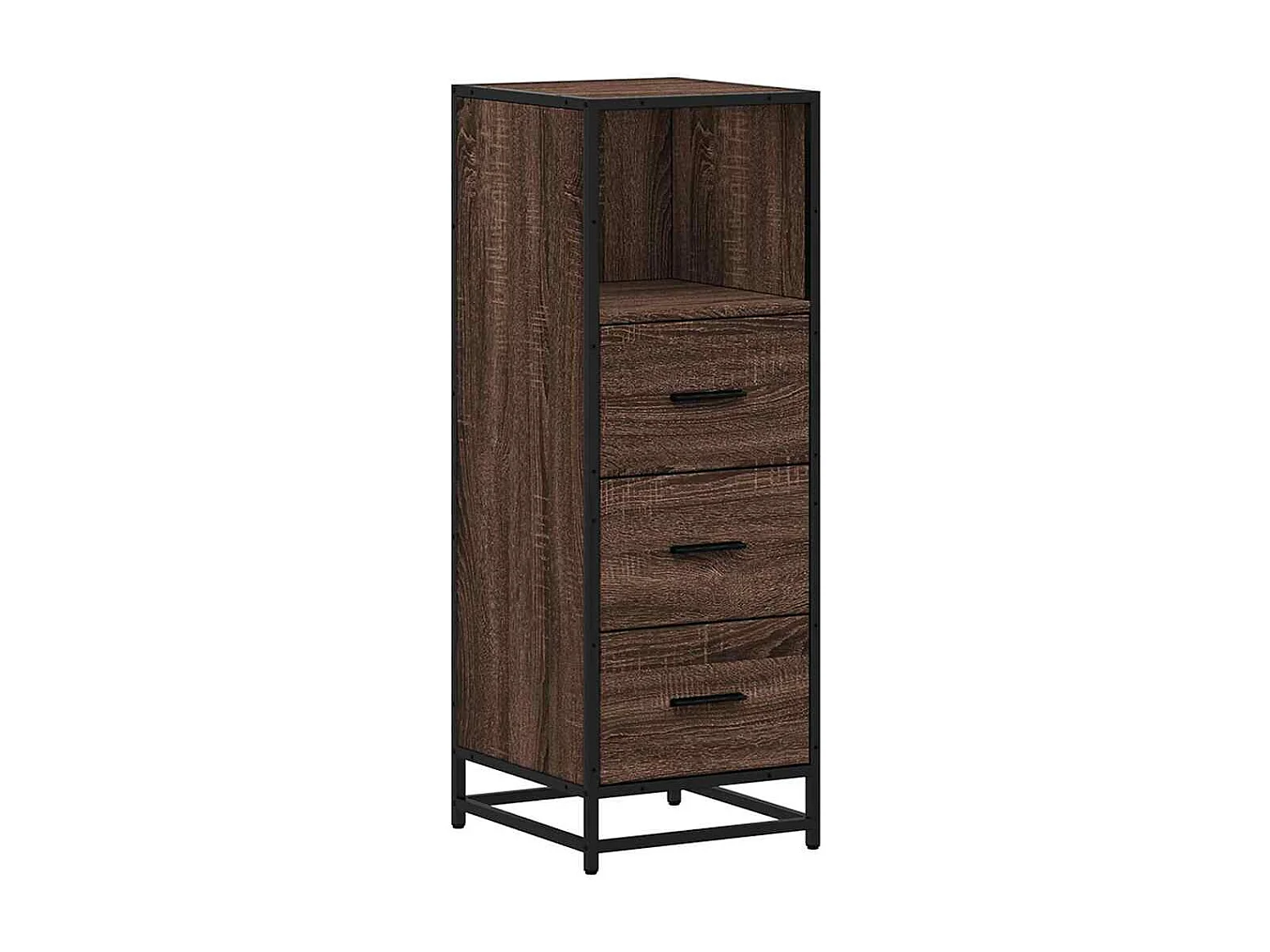 Badkamerkast bruin eiken 35x37,5x100 cm bewerkt hout