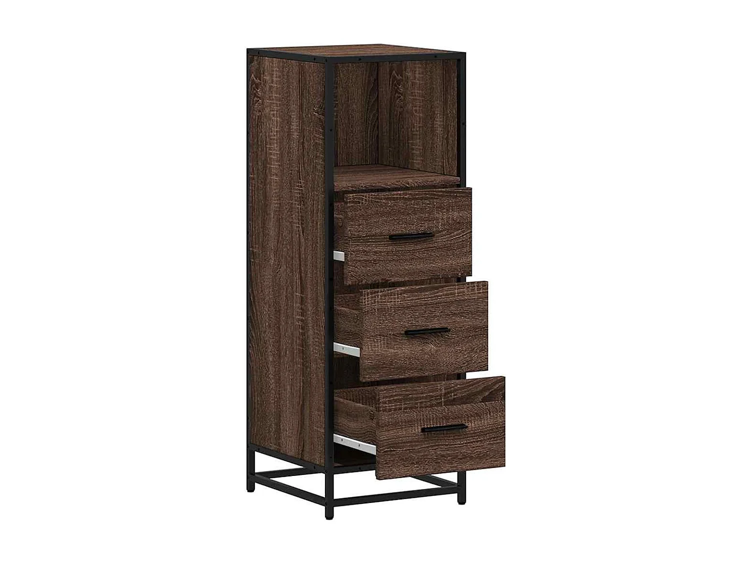 Badkamerkast bruin eiken 35x37,5x100 cm bewerkt hout