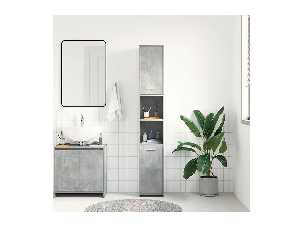 Gabinete de baño de madera de ingeniería de color gris hormigón